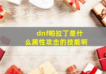 dnf帕拉丁是什么属性攻击的技能啊