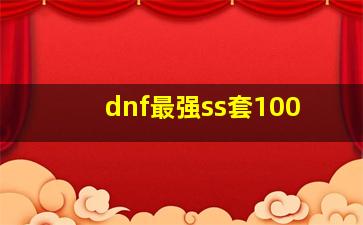 dnf最强ss套100