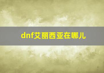 dnf艾丽西亚在哪儿