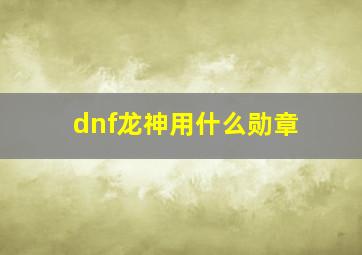 dnf龙神用什么勋章