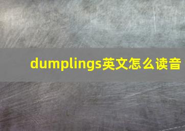 dumplings英文怎么读音