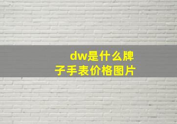 dw是什么牌子手表价格图片