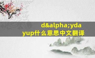 dαydayup什么意思中文翻译