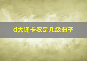 d大调卡农是几级曲子