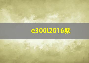 e300l2016款