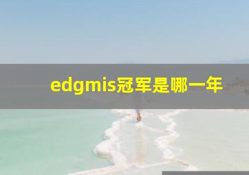 edgmis冠军是哪一年