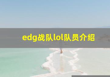 edg战队lol队员介绍