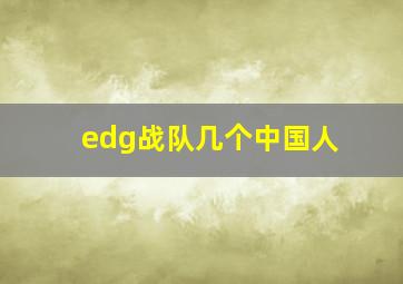 edg战队几个中国人