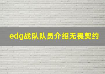 edg战队队员介绍无畏契约