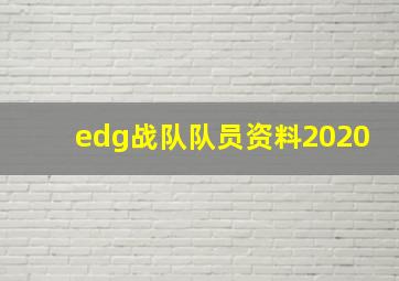 edg战队队员资料2020