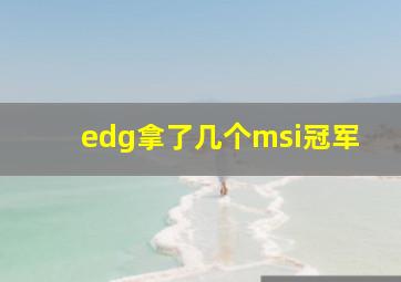 edg拿了几个msi冠军