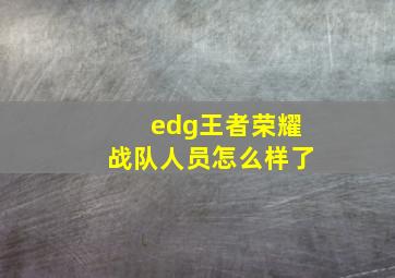 edg王者荣耀战队人员怎么样了