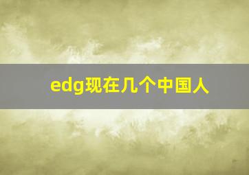 edg现在几个中国人