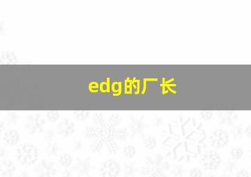 edg的厂长