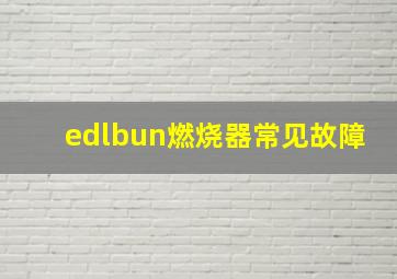 edlbun燃烧器常见故障