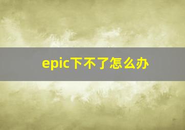 epic下不了怎么办