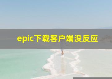 epic下载客户端没反应