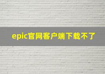 epic官网客户端下载不了