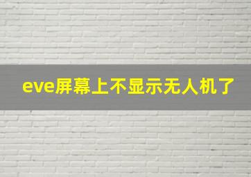 eve屏幕上不显示无人机了