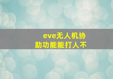 eve无人机协助功能能打人不