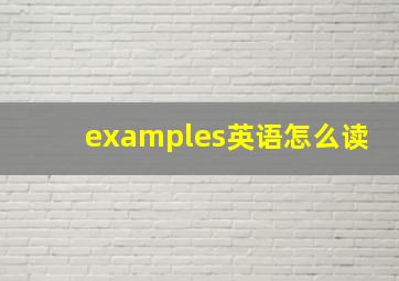 examples英语怎么读