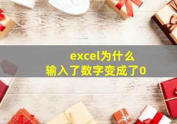 excel为什么输入了数字变成了0