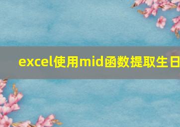 excel使用mid函数提取生日