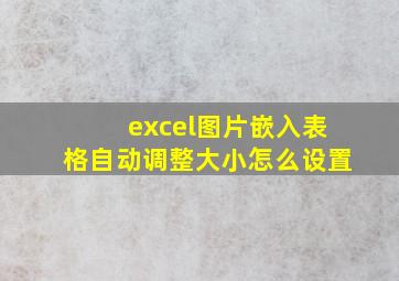 excel图片嵌入表格自动调整大小怎么设置