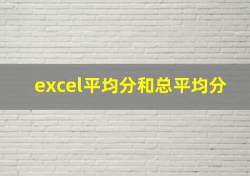 excel平均分和总平均分