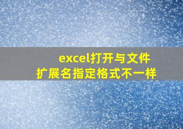 excel打开与文件扩展名指定格式不一样