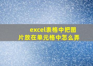 excel表格中把图片放在单元格中怎么弄