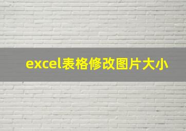 excel表格修改图片大小