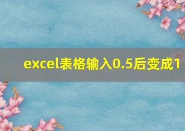 excel表格输入0.5后变成1