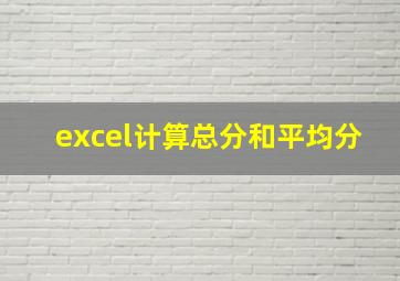 excel计算总分和平均分