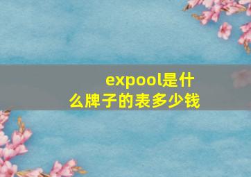 expool是什么牌子的表多少钱