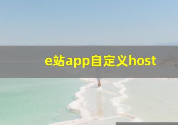 e站app自定义host