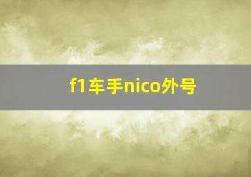 f1车手nico外号