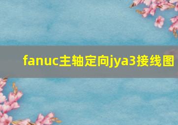 fanuc主轴定向jya3接线图