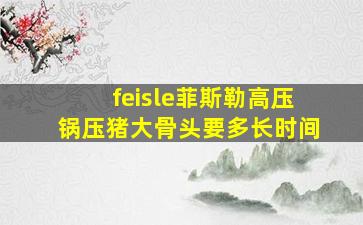 feisle菲斯勒高压锅压猪大骨头要多长时间