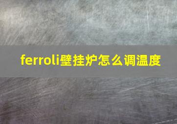 ferroli壁挂炉怎么调温度