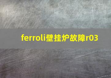 ferroli壁挂炉故障r03