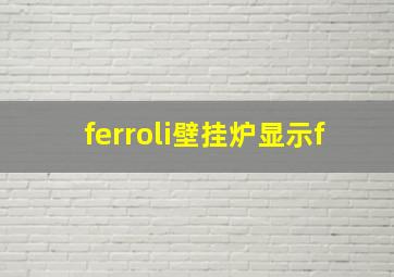 ferroli壁挂炉显示f