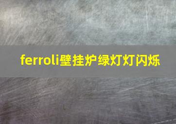 ferroli壁挂炉绿灯灯闪烁