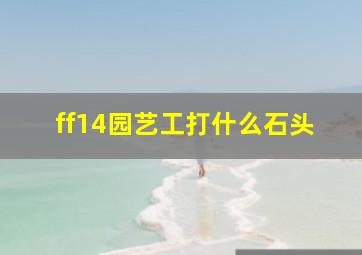 ff14园艺工打什么石头