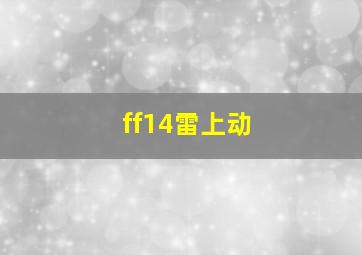 ff14雷上动