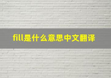 fill是什么意思中文翻译