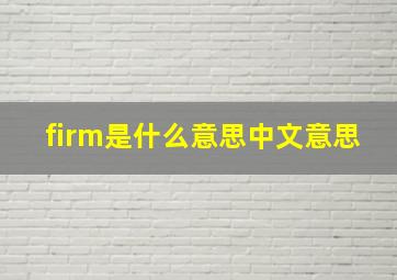 firm是什么意思中文意思