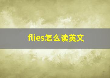 flies怎么读英文