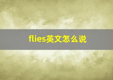 flies英文怎么说