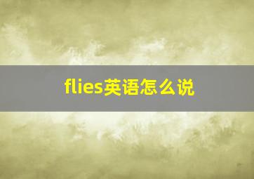 flies英语怎么说